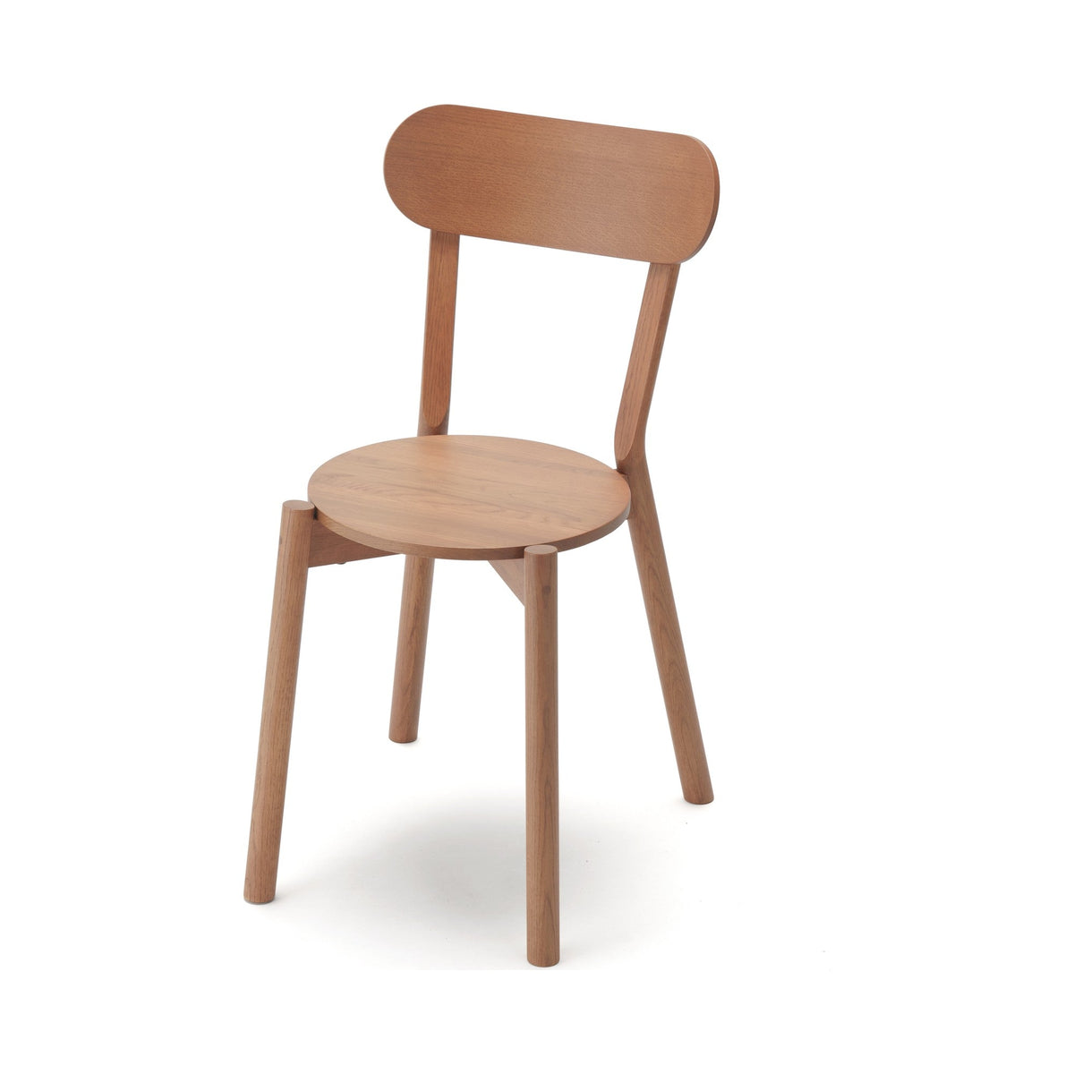 Chaise Castor à dossier brun et assise en chêne, BIG-GAME — vue studio n°20 | Antifer