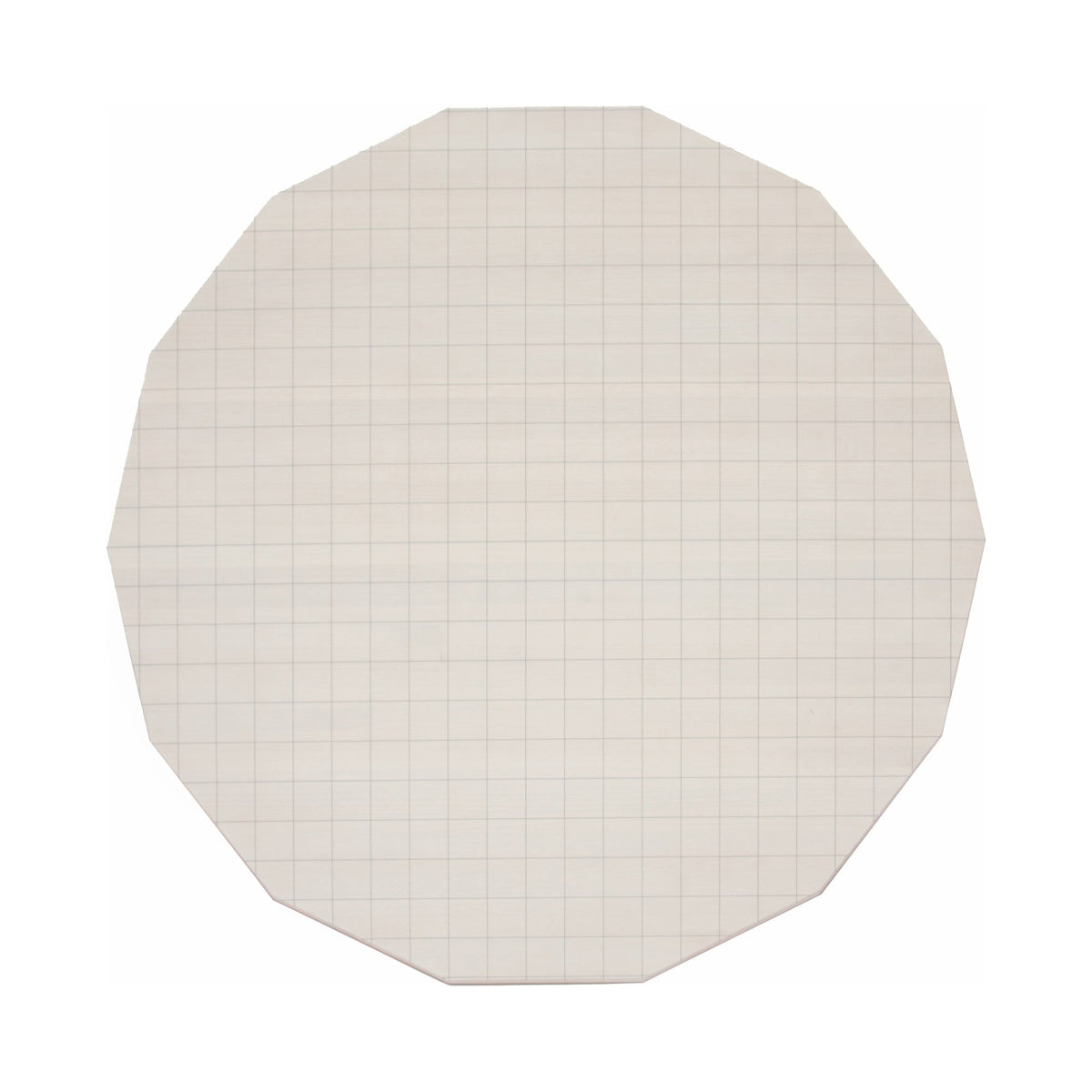 Table Colour Wood ø120 — plateau vu de dessus, trame quadrillée fine sur châtaignier clair | Antifer