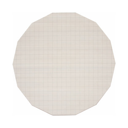 Table Colour Wood ø120 — plateau vu de dessus, trame quadrillée fine sur châtaignier clair | Antifer