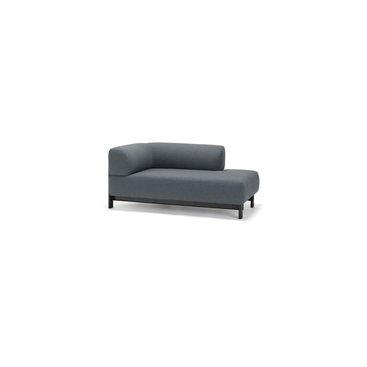 Méridienne Elephant gauche gris foncé, piétement châtaignier noir — vue studio n°6 | Antifer