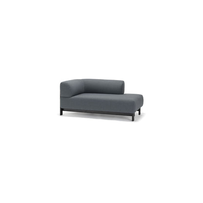 Méridienne Elephant gauche gris foncé, piétement châtaignier noir — vue studio n°6 | Antifer