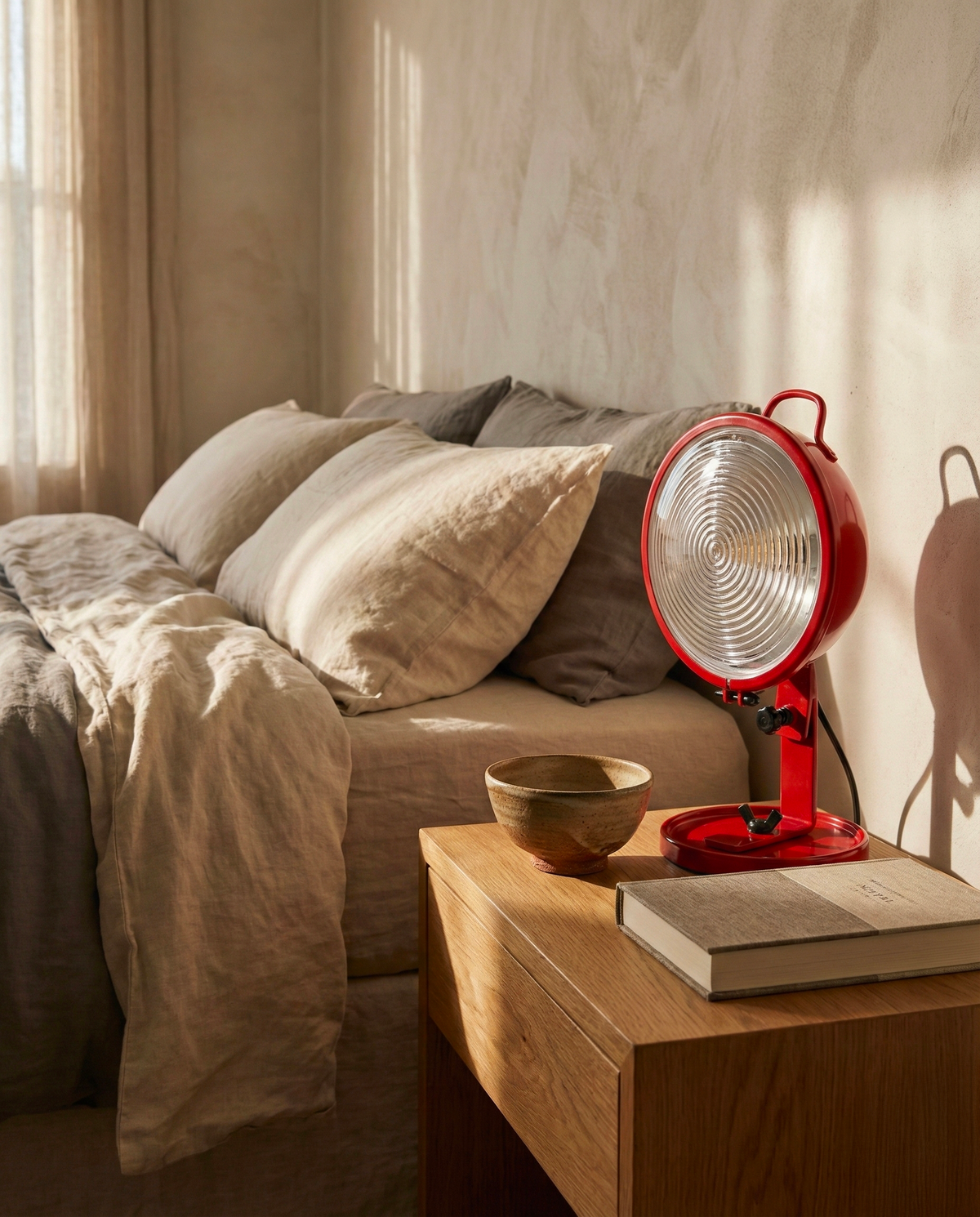 Lampe Jeep vue latérale — aluminium rouge — design Leonardi & Stagi | Antifer