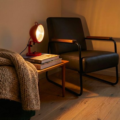 Lampe Jeep détail intérieur — aluminium rouge — design Leonardi & Stagi | Antifer