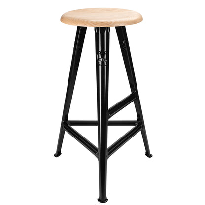 Tabouret haut Rowac Schemel 75 cm — détail rivets acier — Antifer
