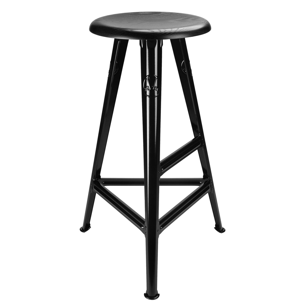 Tabouret haut Rowac Schemel 75 cm — détail assise bois — Antifer
