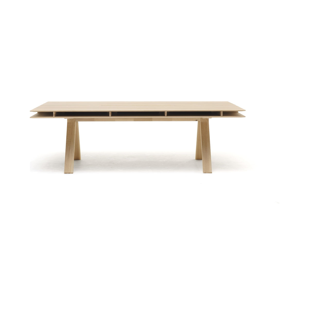Bureau Spectrum DT 240 en chêne clair, Geckeler Michels pour Karimoku New Standard — vue studio de face n°3 | Antifer