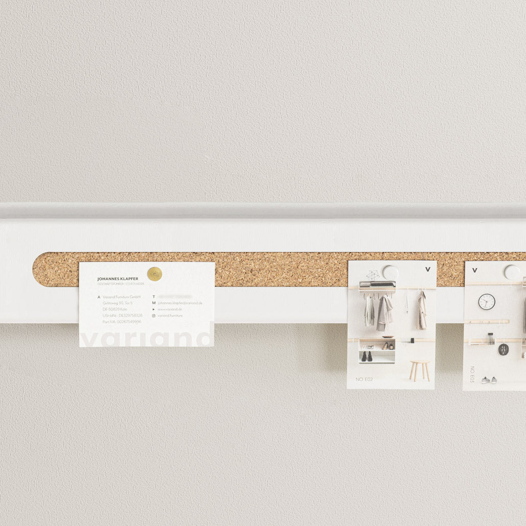 Rail mural Variand V02 avec bande à épingles — blanc — design Variand | Antifer