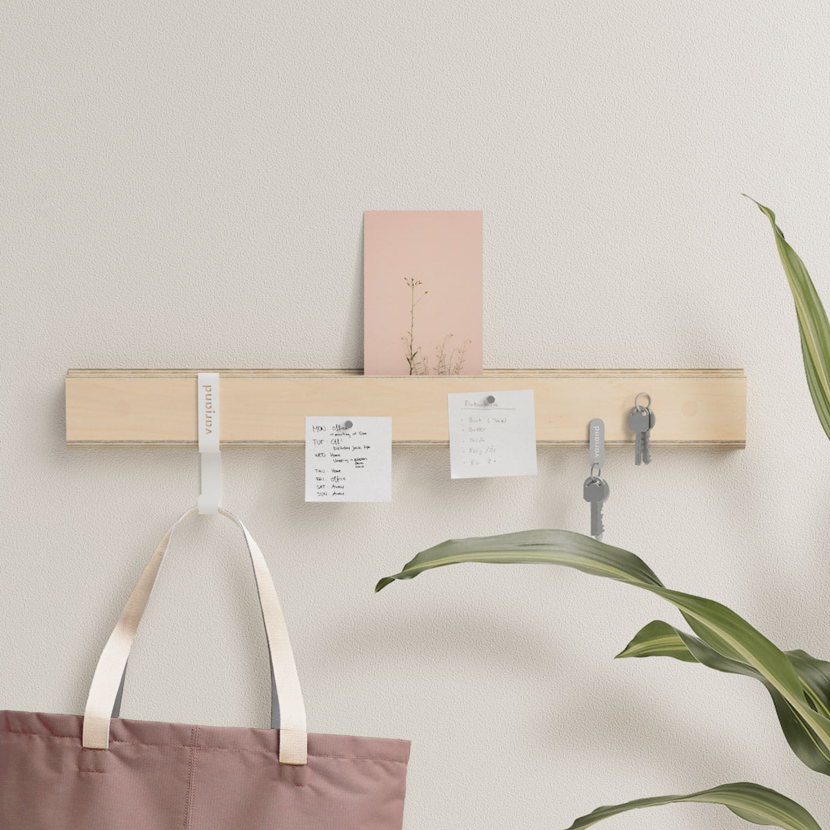 Rail mural Variand V04 aimants 60 cm — bouleau — design Variand | Antifer