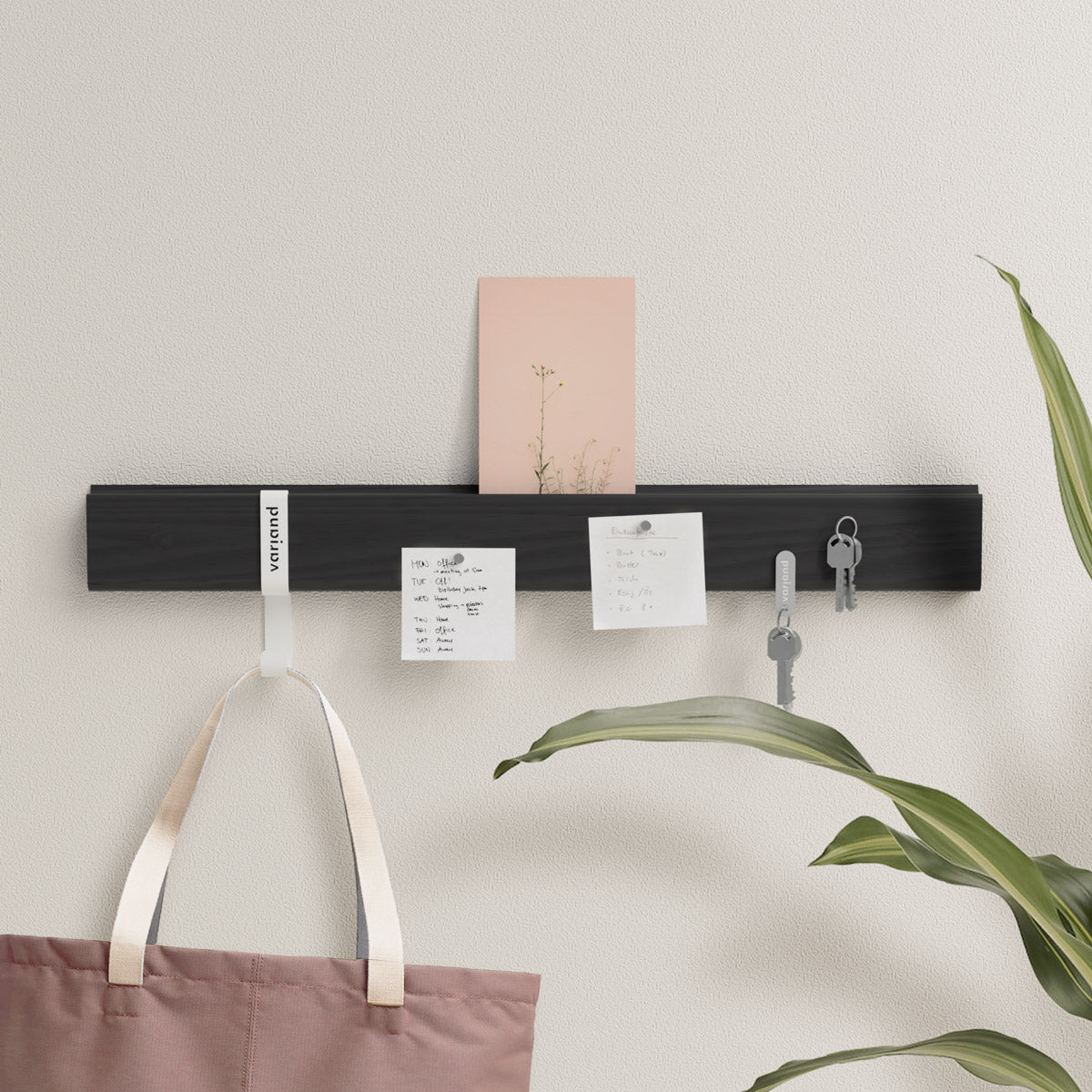 Rail mural Variand V04 aimants 60 cm — noir — design Variand | Antifer