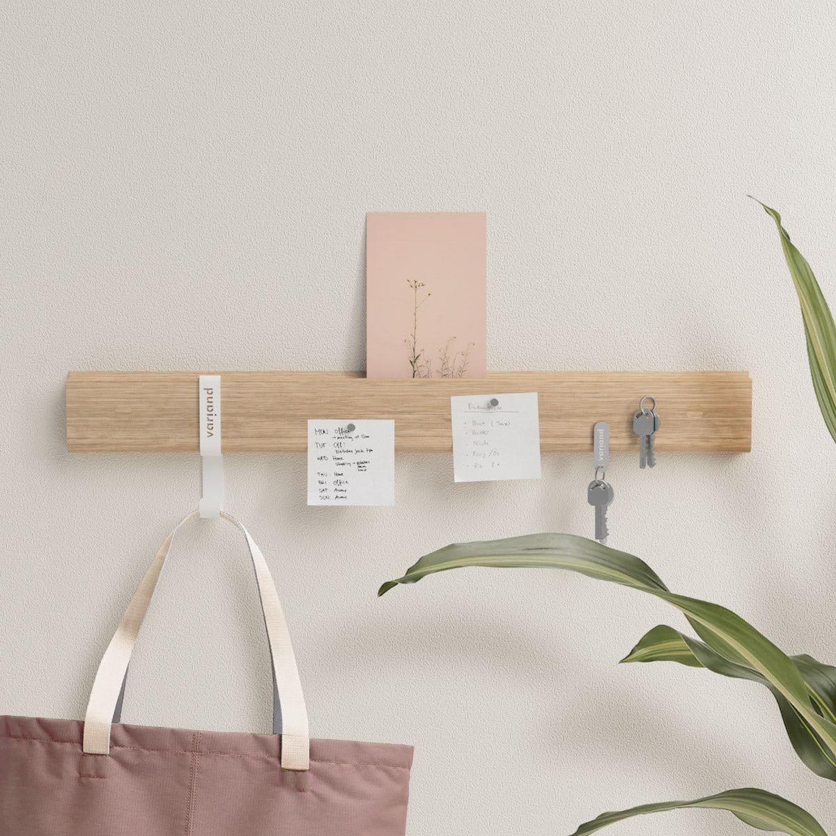 Rail mural Variand V04 aimants 60 cm — chêne — design Variand | Antifer