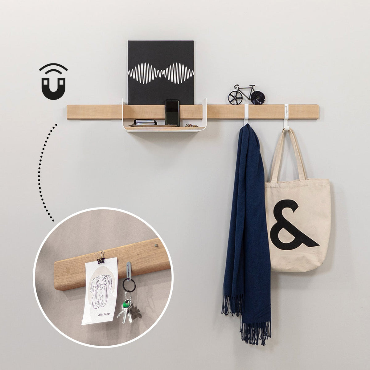 Vestiaire mural modulaire Variand E09 chêne — rangement entrée | Antifer