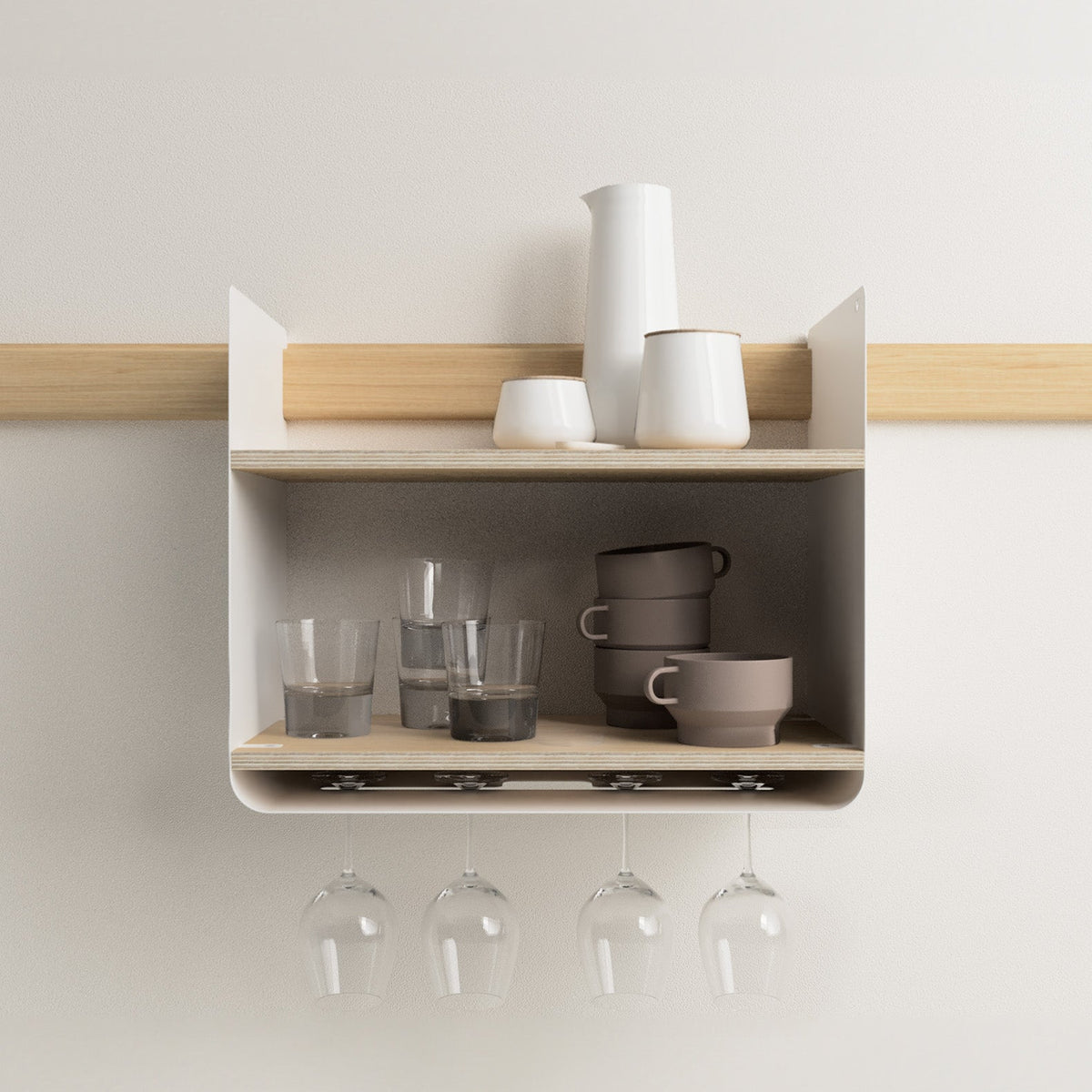 Variand A02 kitchen shelf in oak, in situ — storage | Antifer