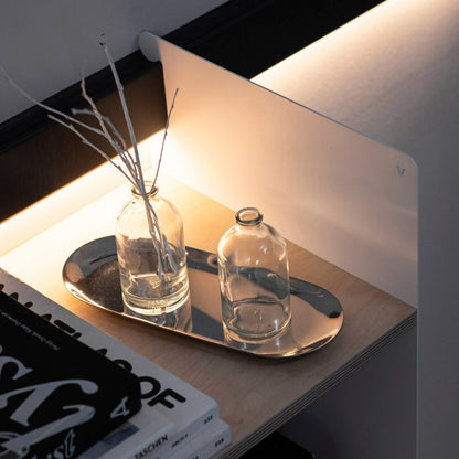 Variand A02 wall shelf — wall-rail mounting detail | Antifer
