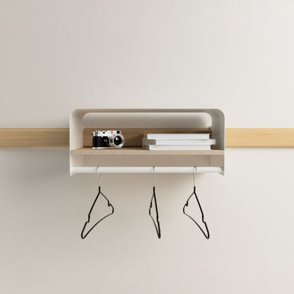 Estante perchero Variand A03 S en roble — modular madera y acero | Antifer