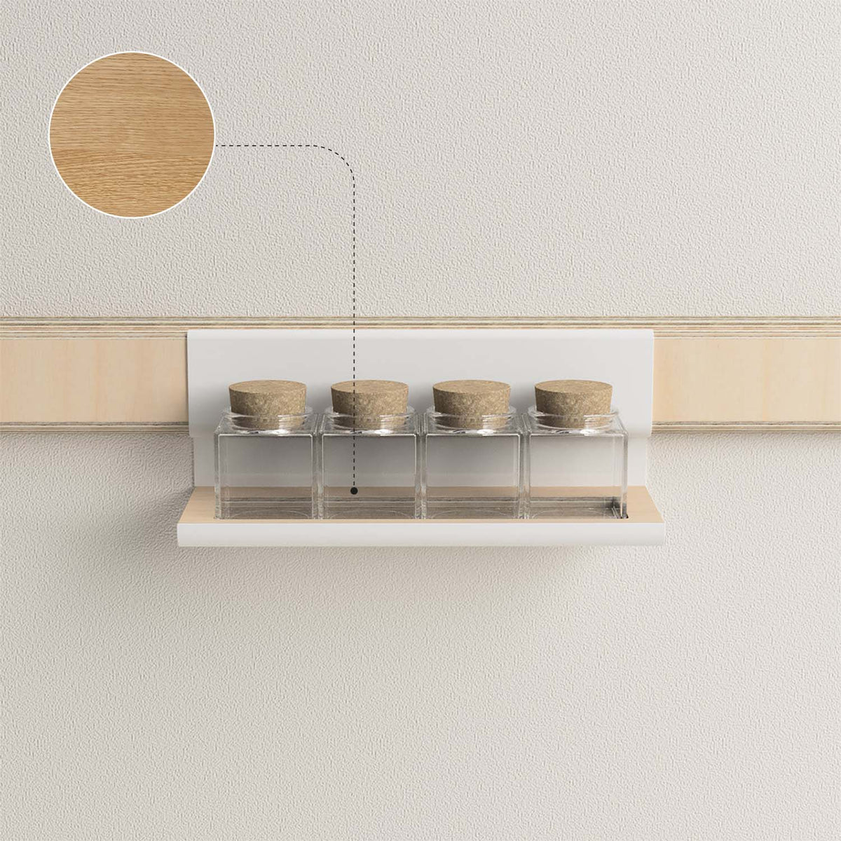 Variand I02 wall shelf, small — oak — design Variand | Antifer