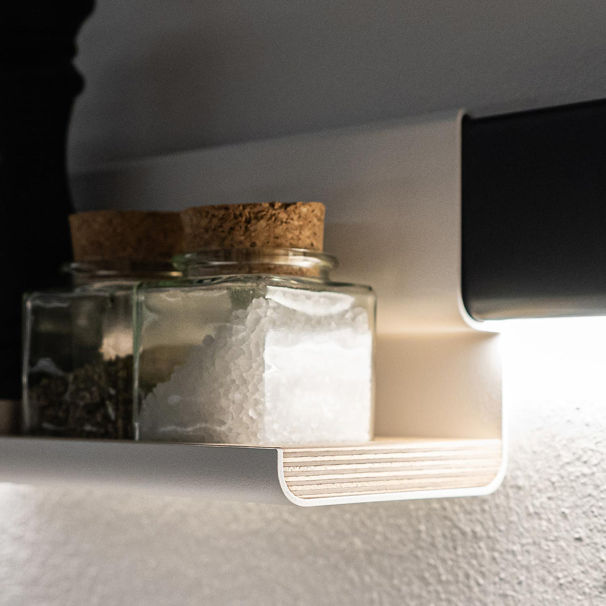 Variand I02 wall shelf, small, in situ — birch, close-up view — design Variand | Antifer