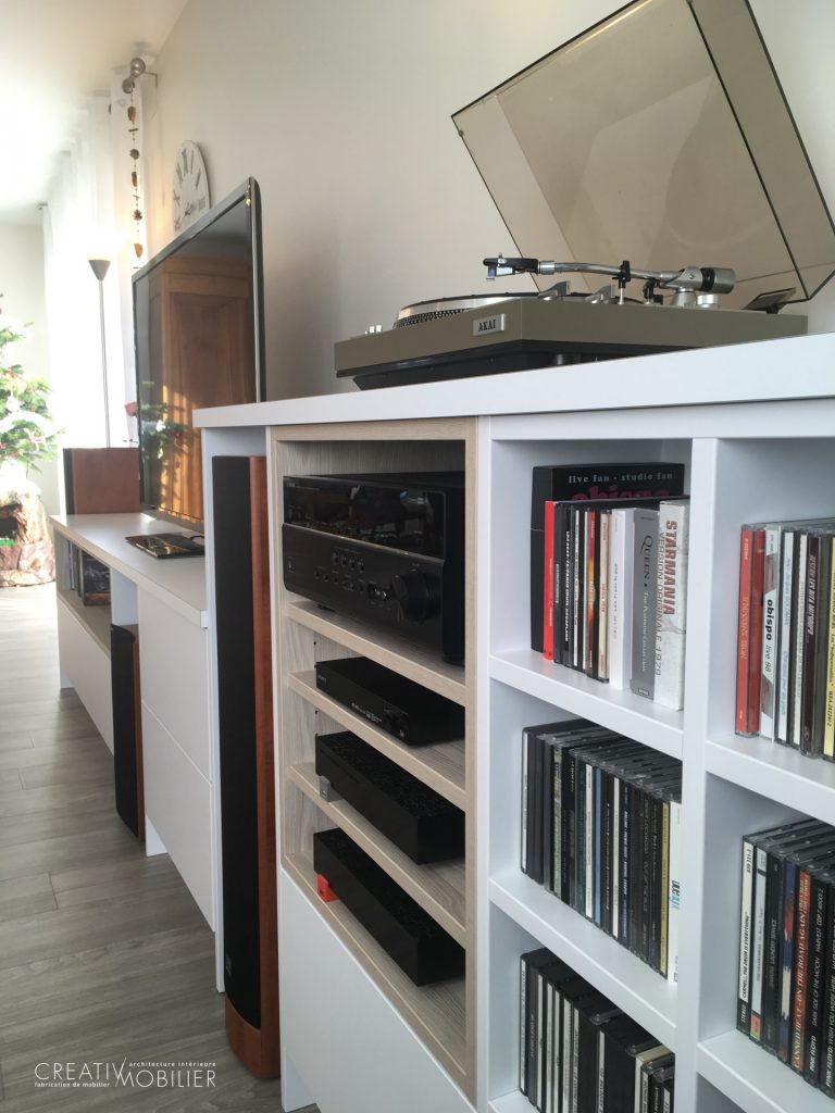 Aménagement d&rsquo;un meuble TV Bibliothèque