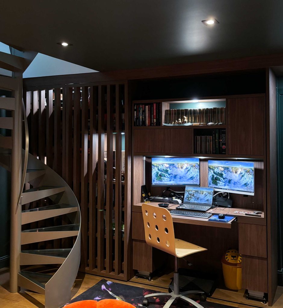 Création d&rsquo;un bureau bibliothèque modulable sur mesure